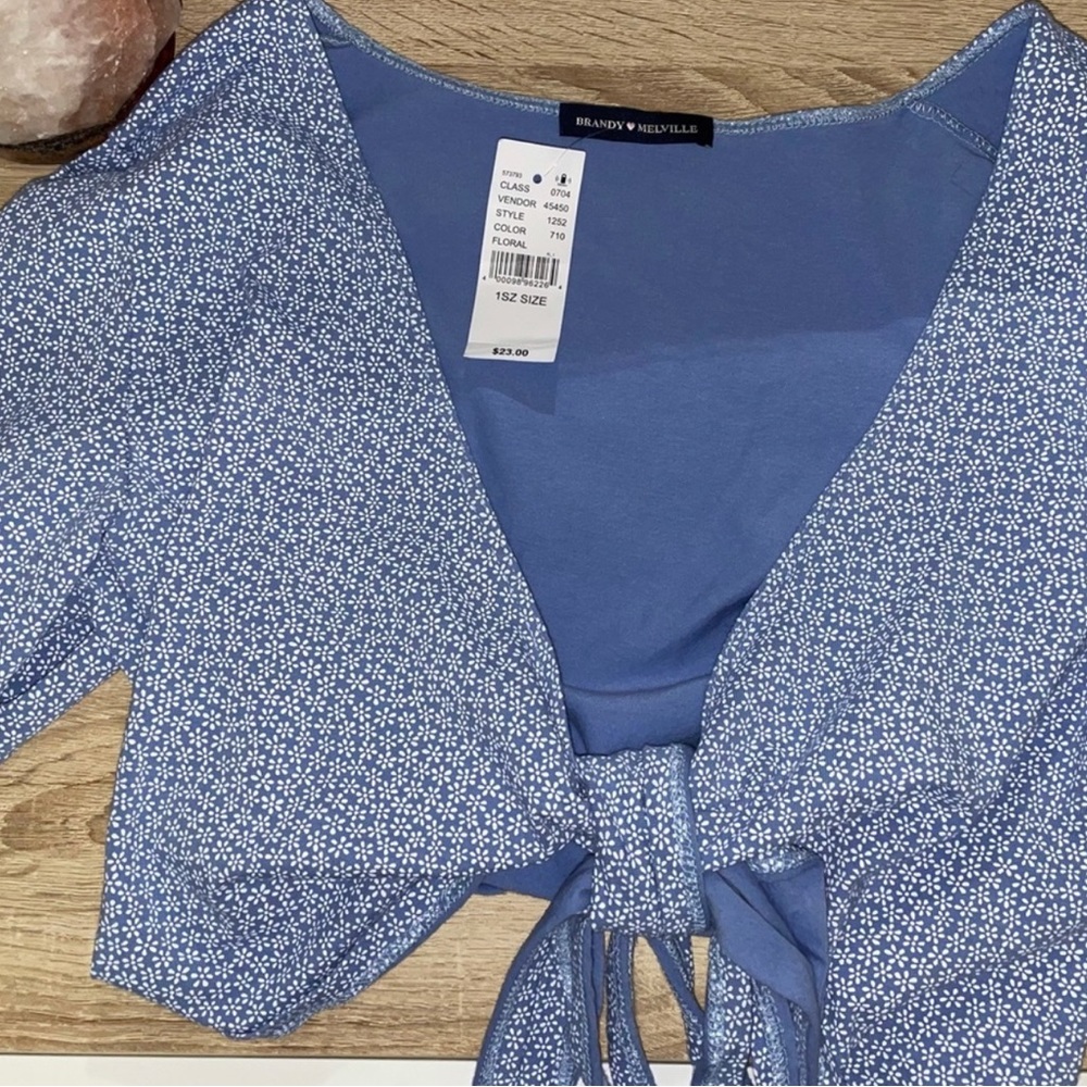 BLUE FLORAL RARE BRANDY MELVILLE TOP FROM FLORENCE